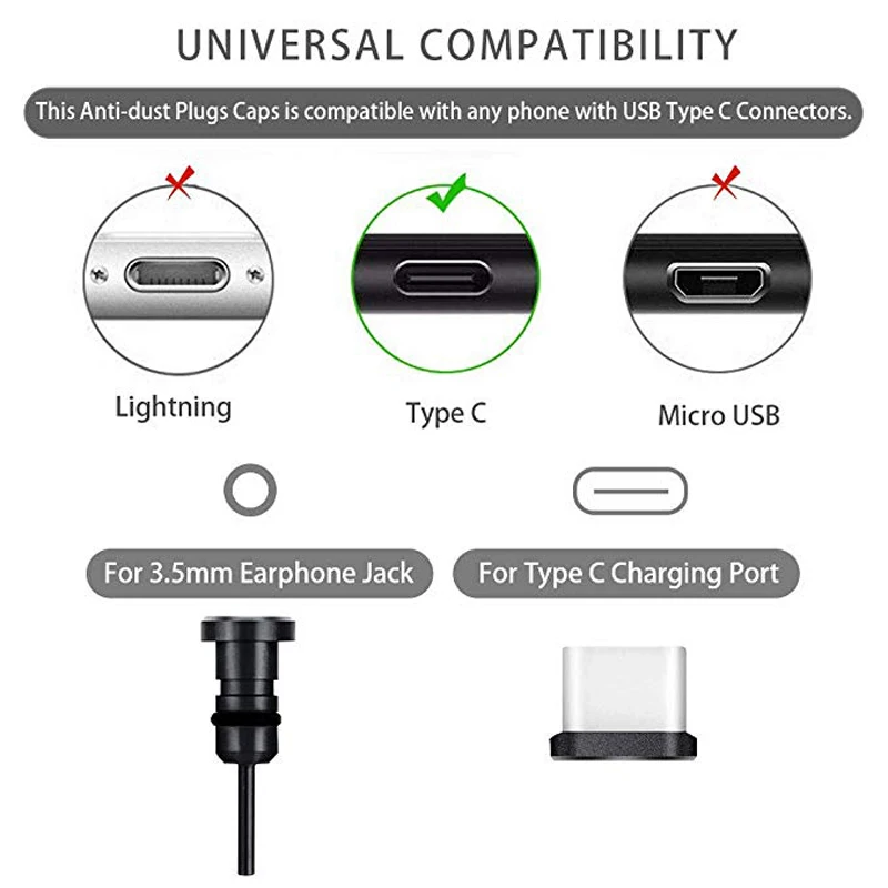 USB C Plug Dust Plug 3.5mm Earphones Jack SIM Card Pin USB Type-C Anti Dust Plug Accessories For iPhone Samsung Huawei Xiaomi thumbnail 6