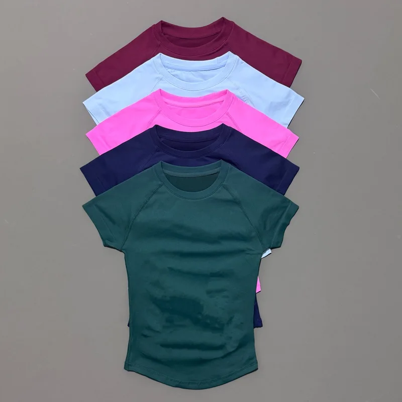 Histello Women Short Sleeve Slim Fit Seamless Yoga Bodysuit Sculpting Body Shaper Breathable Running Gym Pilates Fitness Shirts thumbnail 3