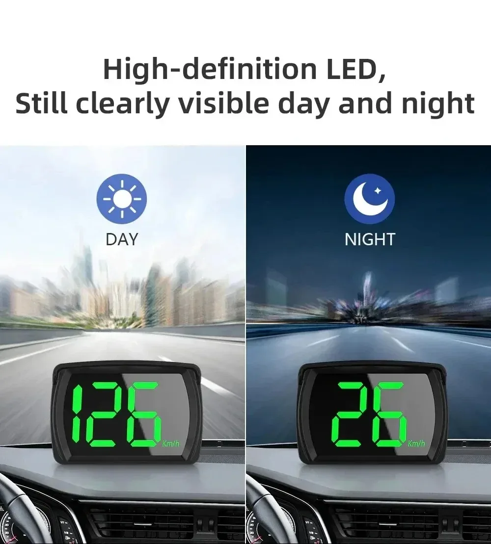 Car GPS HUD Head Up Display Universal Digital Speedometer Projector Kmh/Mph Big Font Speed Meter Displayer USB Cable Plug & Play thumbnail 4