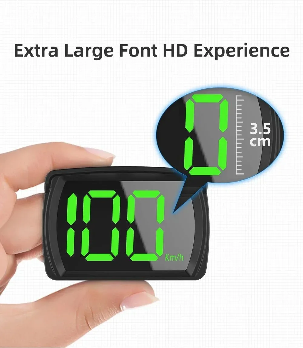 Car GPS HUD Head Up Display Universal Digital Speedometer Projector Kmh/Mph Big Font Speed Meter Displayer USB Cable Plug & Play thumbnail 5