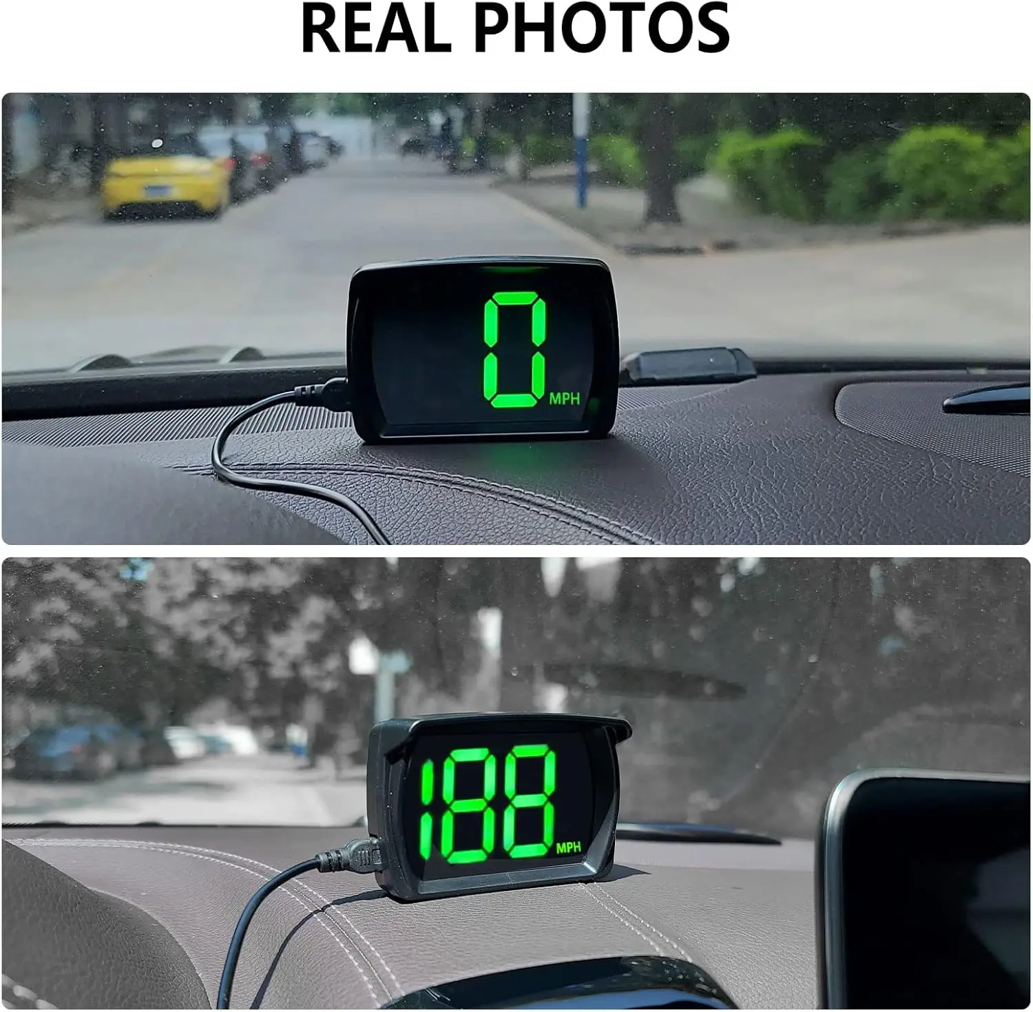 Car GPS HUD Head Up Display Universal Digital Speedometer Projector Kmh/Mph Big Font Speed Meter Displayer USB Cable Plug & Play thumbnail 2