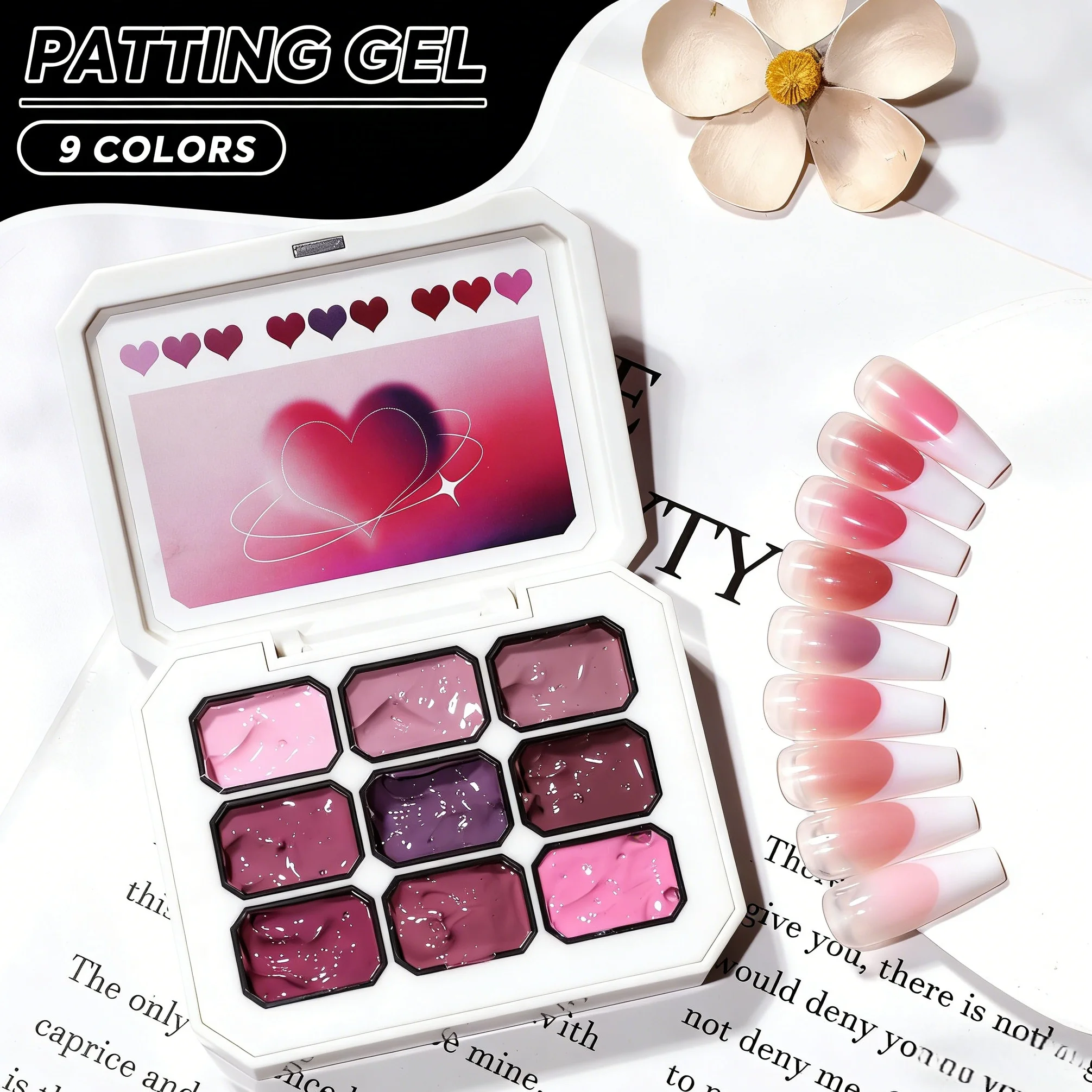 9-color painting gel nail polish, bean paste pink painting gel, high saturation popular nail salon semi-solid nail polish thumbnail 2