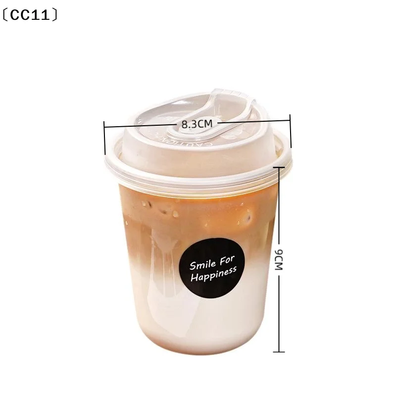 10pcs Transparent Coffee Cups With Lids U-shaped Disposable Cups For Hot Drink Milk Tea Takeaway Beverage Cups〔CC11〕 thumbnail 6