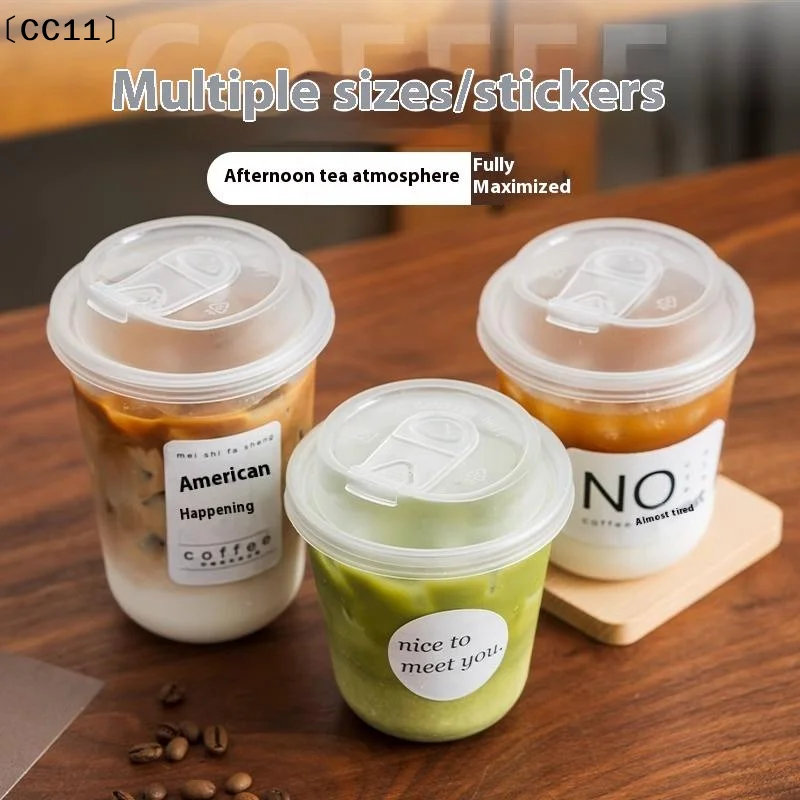 10pcs Transparent Coffee Cups With Lids U-shaped Disposable Cups For Hot Drink Milk Tea Takeaway Beverage Cups〔CC11〕 thumbnail 5
