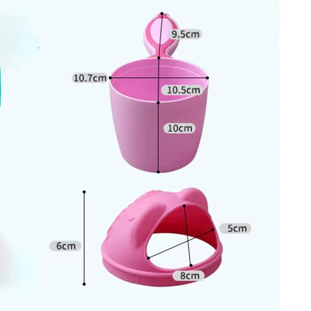 1PC Baby Shampoo Cup Baby Bath Bucket Kids Bath Spoon Child Hair Wash Cup Baby Bath Kit Cute Cartoon Baby Bath Play Funny Bucket thumbnail 4