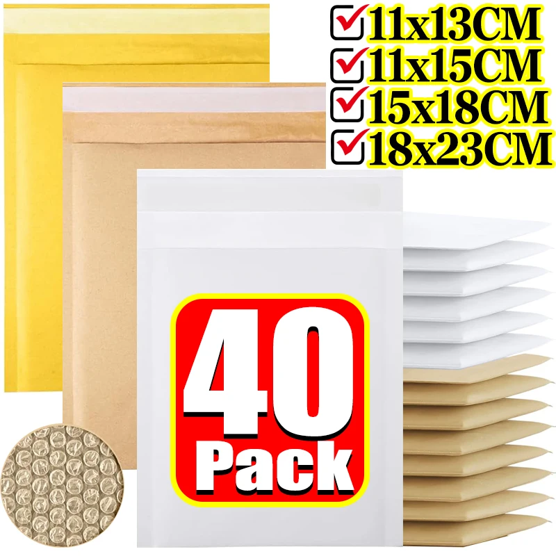 Color Kraft Paper Bubble Mailer Bag Padded Envelopes Brown Self Seal Adhesive Envelope Business Express Shiping Packaging Bag
