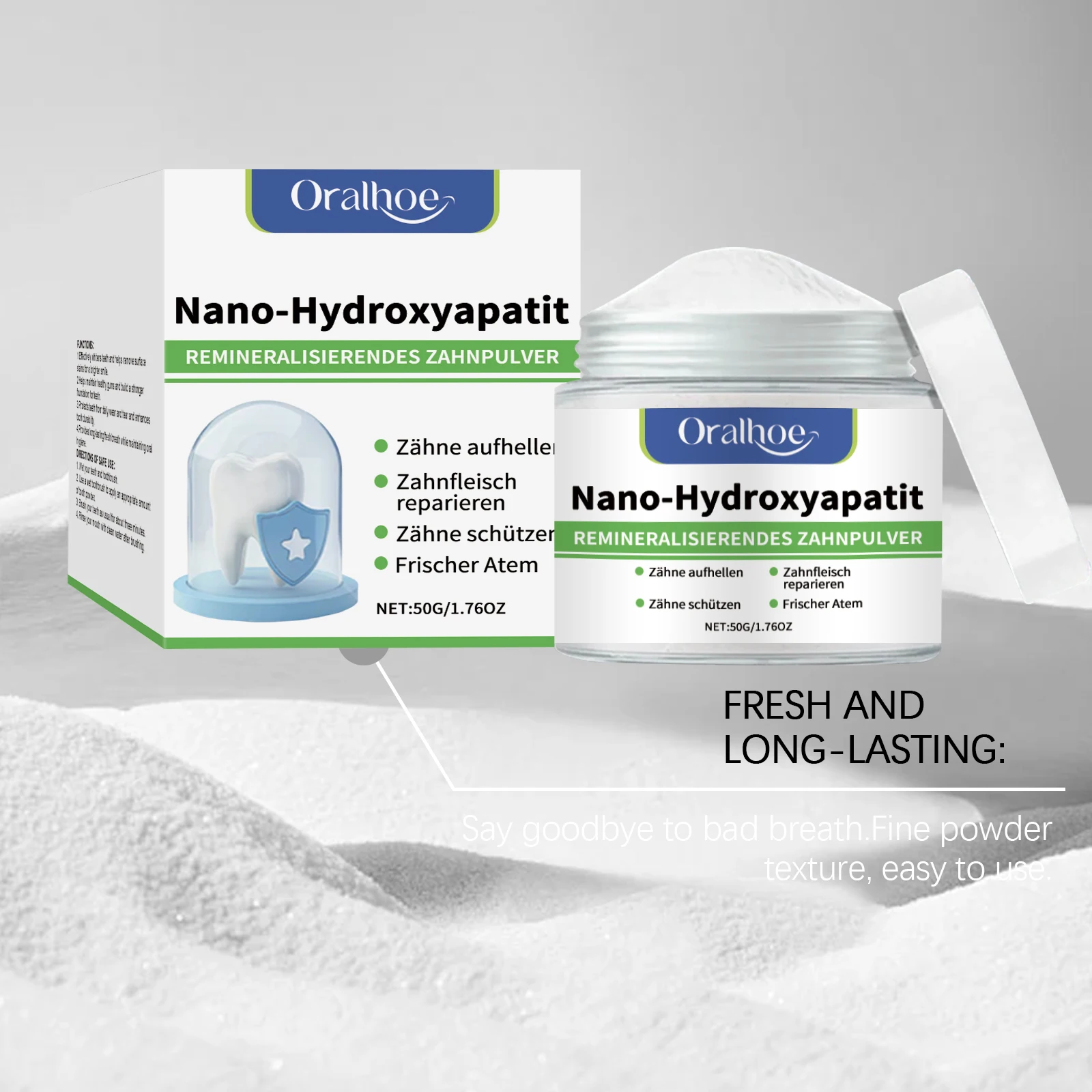 Hydroxyapatite Teeth Whitening Powder Professional Oral Care Stain Removal For White Teeth Cleaning Fresh Breath Dental Care thumbnail 3