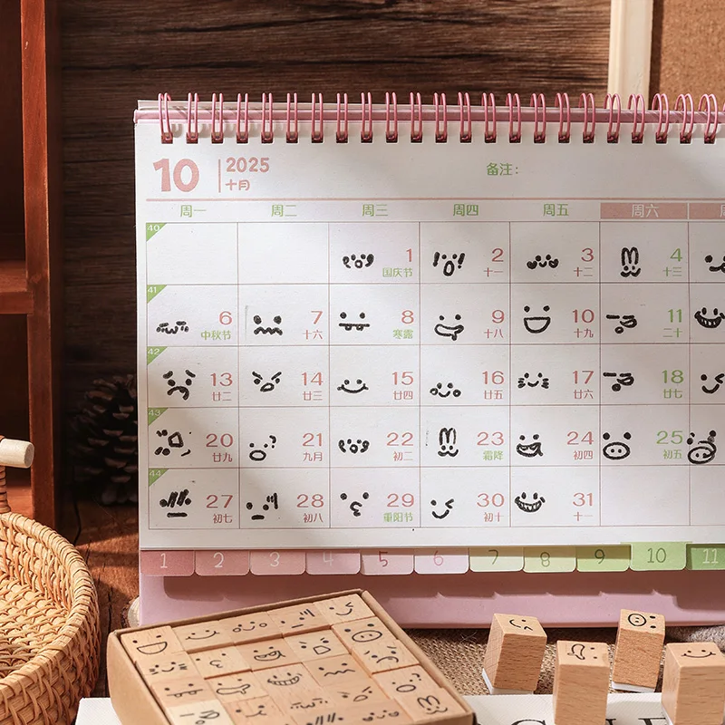 25PCS Wooden Stamp Set Weather Emotion Butterfly Creative Decorative Stamps for Scrapbooking Journaling And Note-taking thumbnail 6