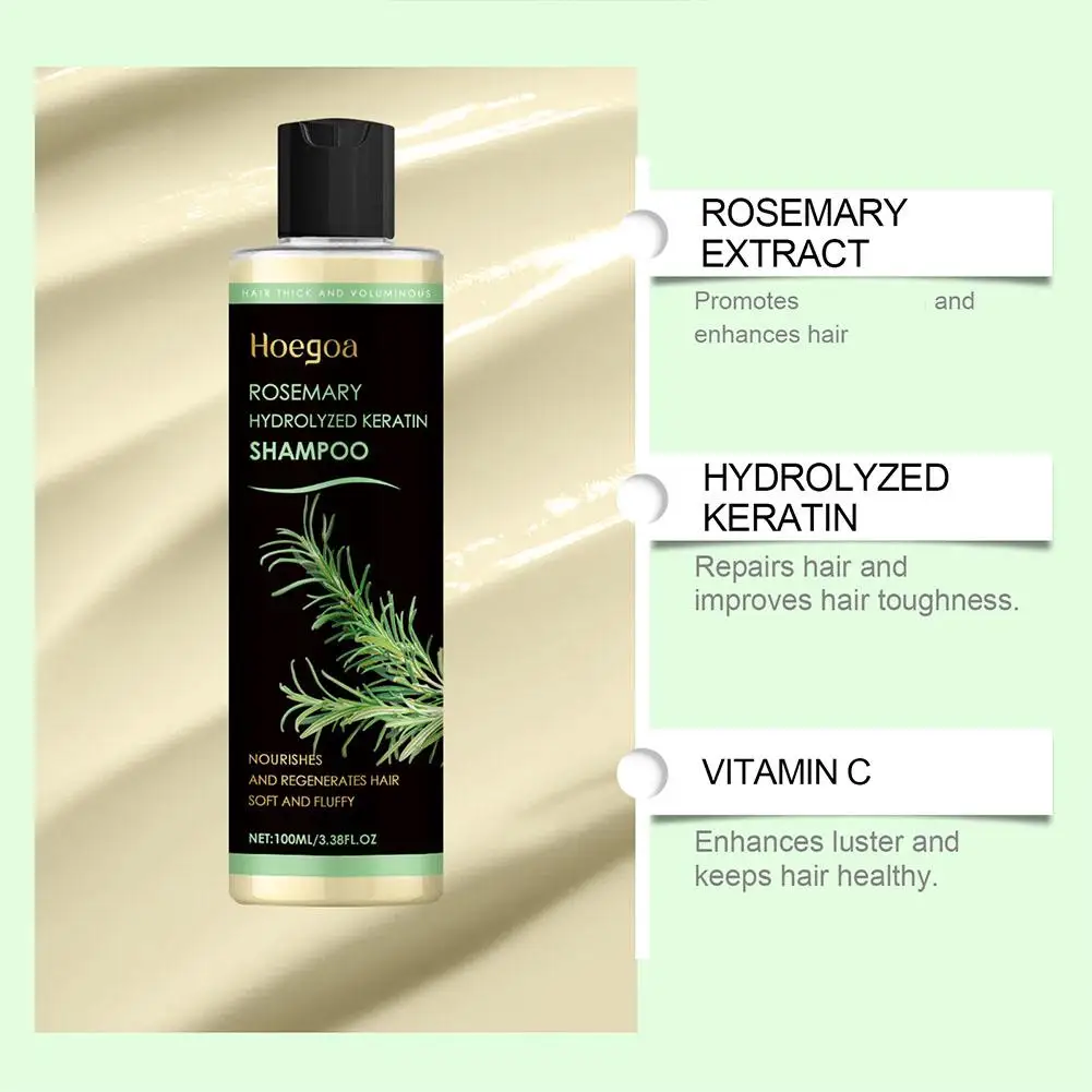 1/2PCs Rosemary Hair Growth Shampoo Thickening Hydrolyzed Keratin Dry Frizzy Damaged Repair Moisturizing Scalp Cleaning Shampoo thumbnail 4