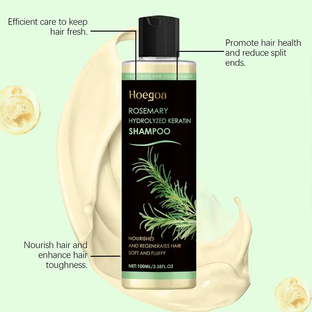 1/2PCs Rosemary Hair Growth Shampoo Thickening Hydrolyzed Keratin Dry Frizzy Damaged Repair Moisturizing Scalp Cleaning Shampoo thumbnail 3