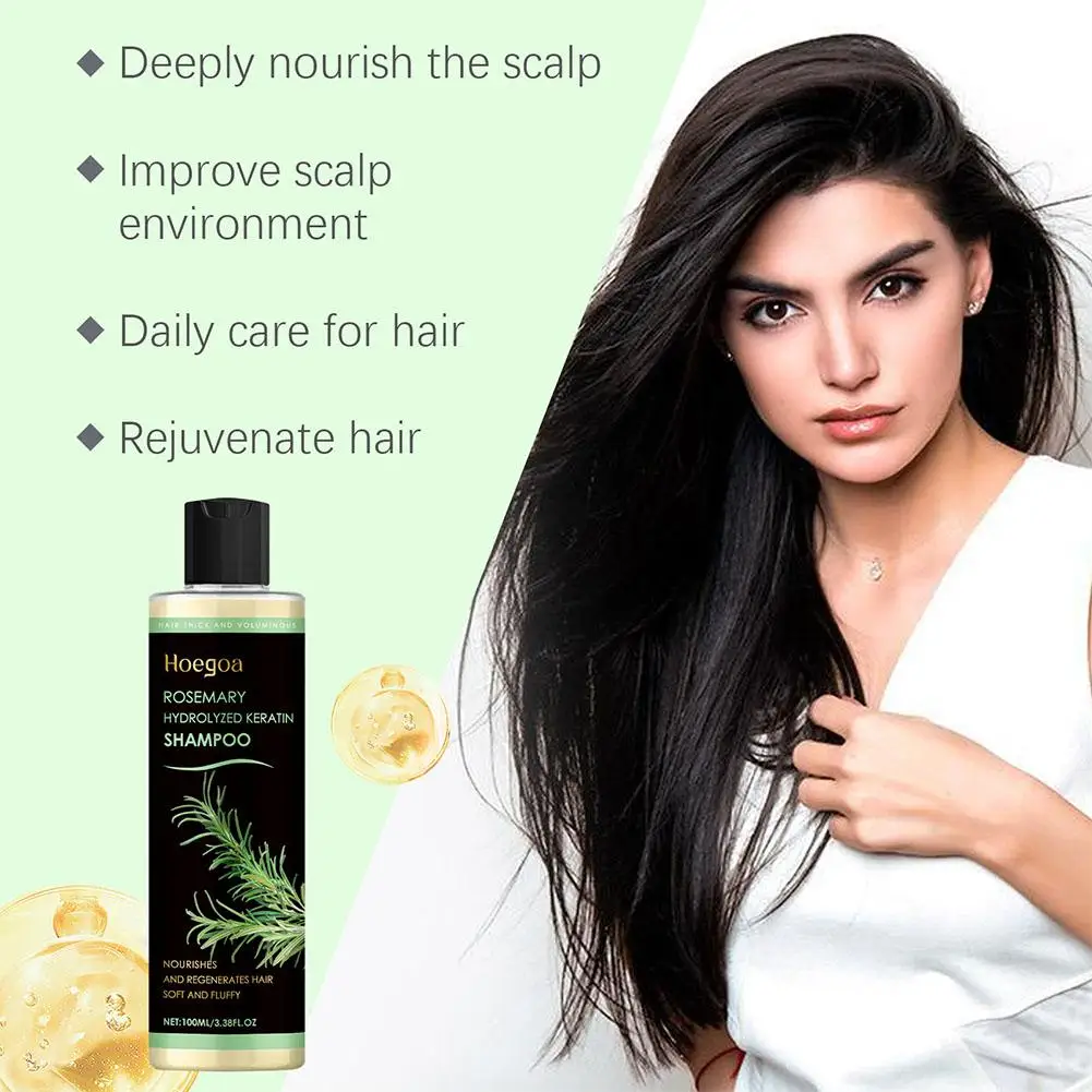 1/2PCs Rosemary Hair Growth Shampoo Thickening Hydrolyzed Keratin Dry Frizzy Damaged Repair Moisturizing Scalp Cleaning Shampoo thumbnail 6