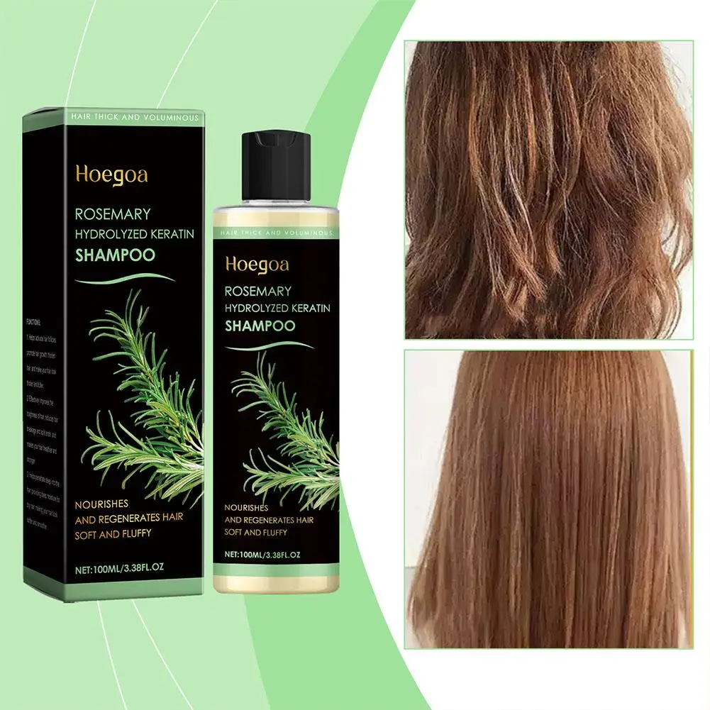 1/2PCs Rosemary Hair Growth Shampoo Thickening Hydrolyzed Keratin Dry Frizzy Damaged Repair Moisturizing Scalp Cleaning Shampoo thumbnail 2