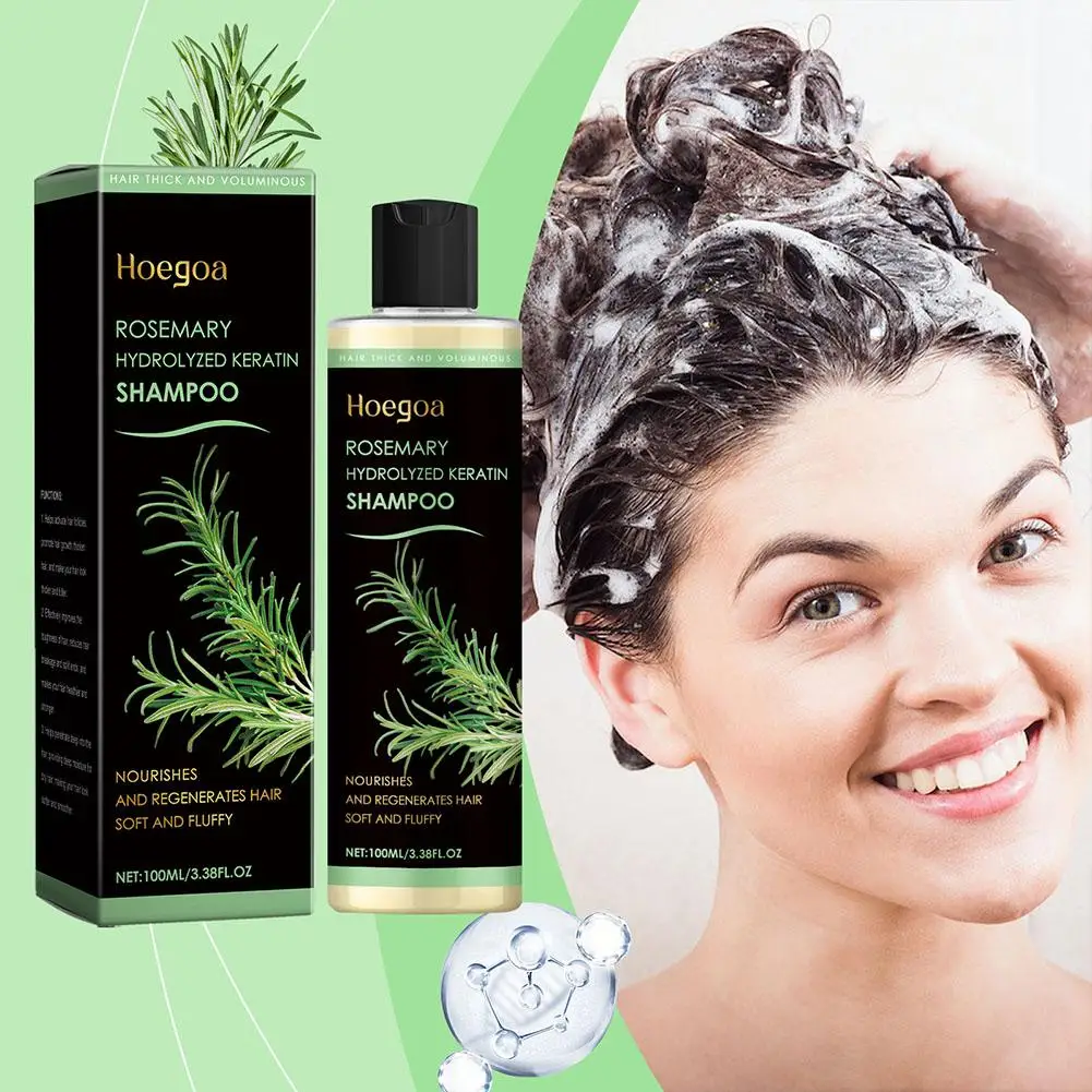 1/2PCs Rosemary Hair Growth Shampoo Thickening Hydrolyzed Keratin Dry Frizzy Damaged Repair Moisturizing Scalp Cleaning Shampoo thumbnail 5