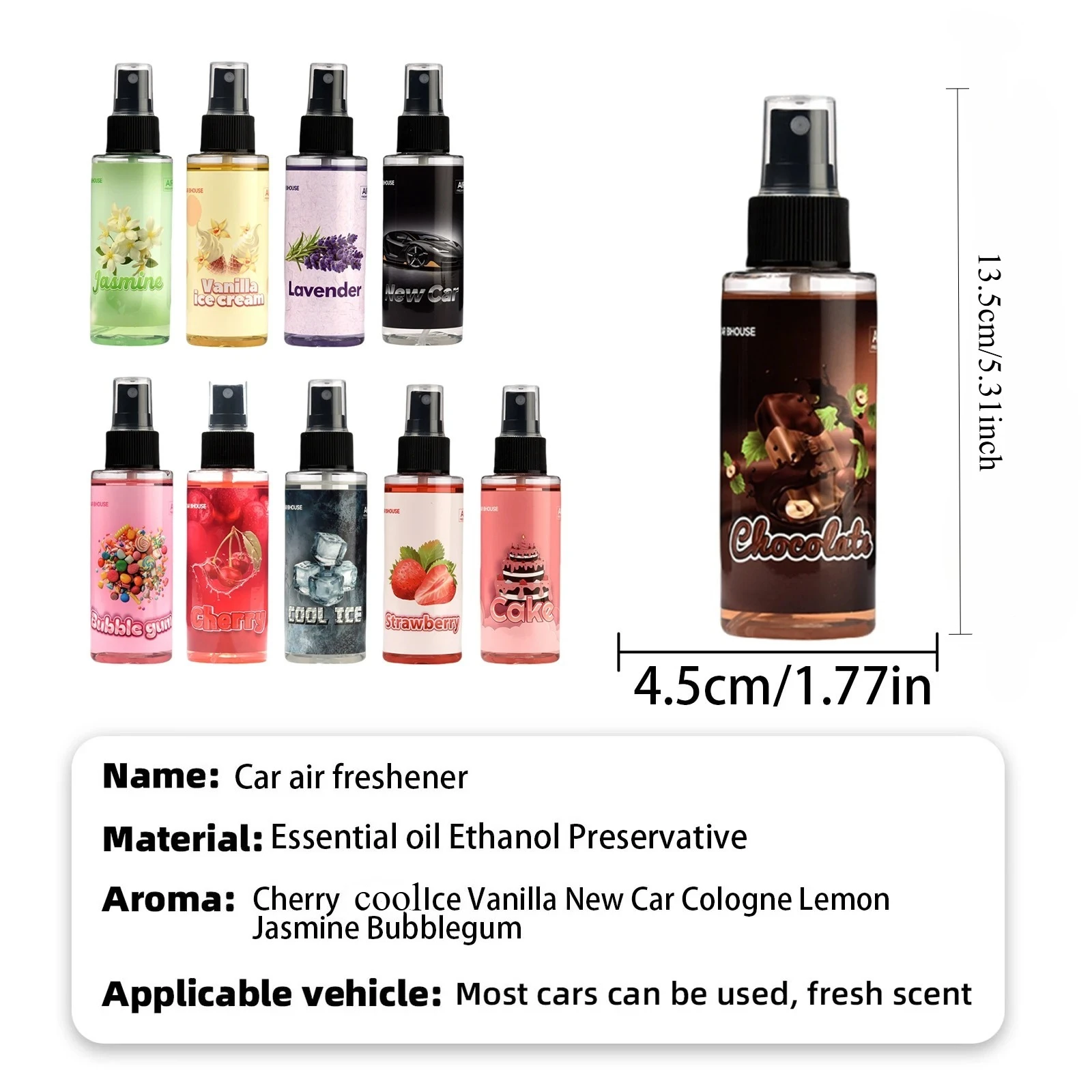 This Is a 100ML Spray Bottle of Car Air Freshener That Doubles As a Fragrance for Both Vehicles And Living Spaces. It Effectivel thumbnail 2