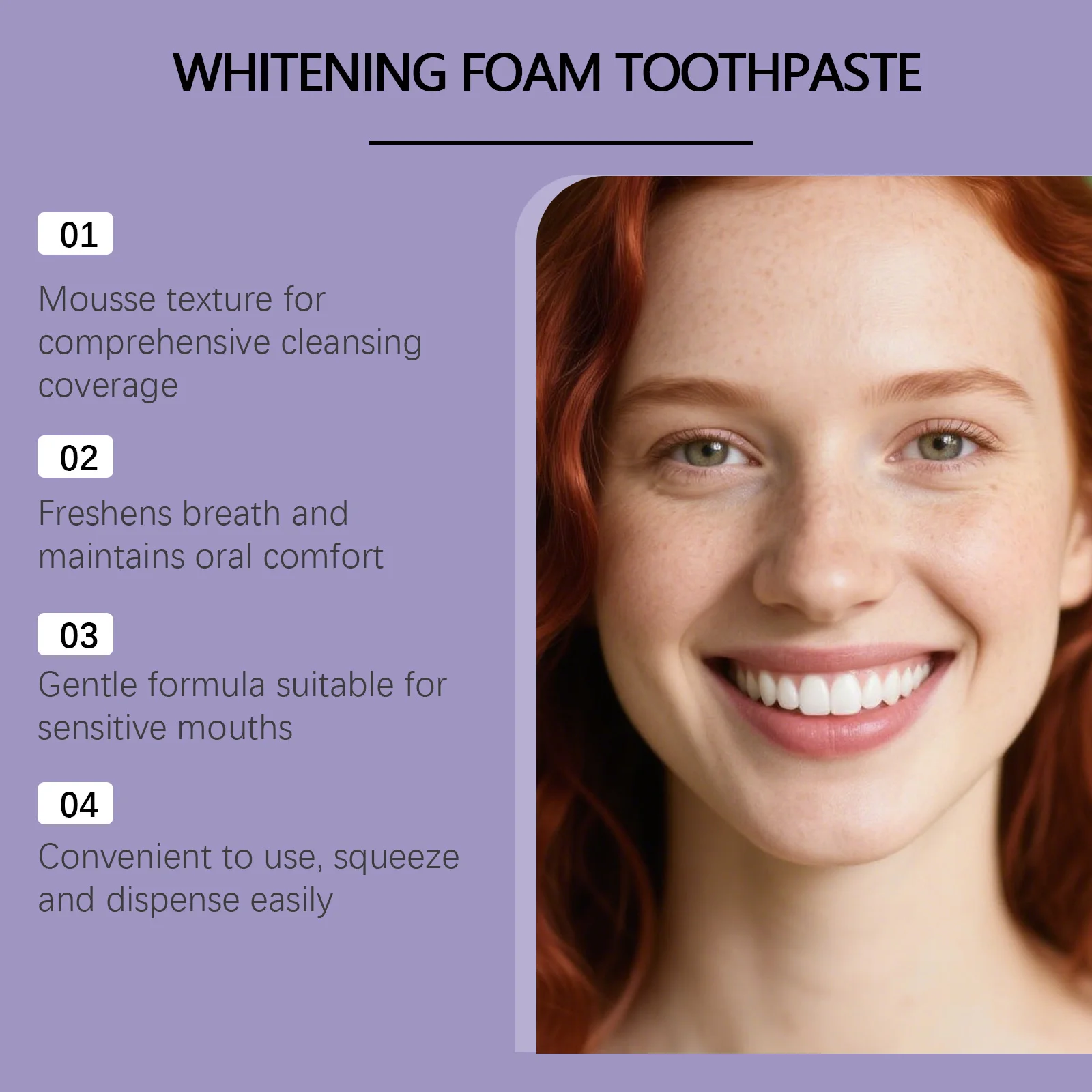 9D Purple Tooth Mousse WHITENING FOAM TOOTHPASTE 10% Hydroxyapatite Fresh Breath Travel Teeth Whitening Stain Removal Oral Care thumbnail 6