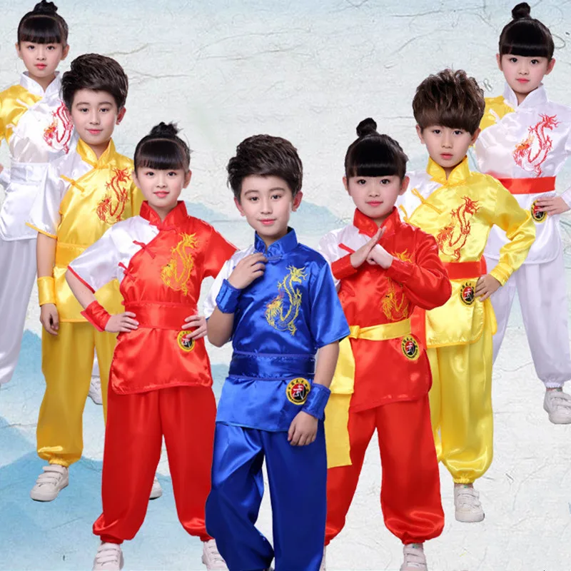 Girl Wushu Suit Martial Art Uniform Boy Tai Chi Disfraz Chino Costume Sets Chinese Traditional Clothes Kids Kung Fu Children Set thumbnail 3