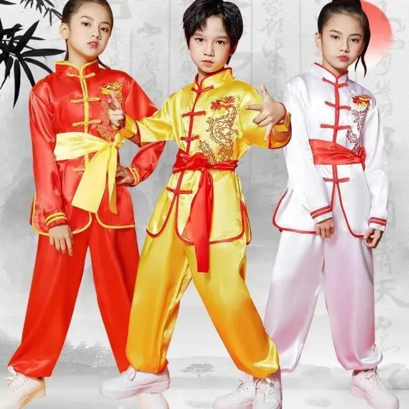 Girl Wushu Suit Martial Art Uniform Boy Tai Chi Disfraz Chino Costume Sets Chinese Traditional Clothes Kids Kung Fu Children Set