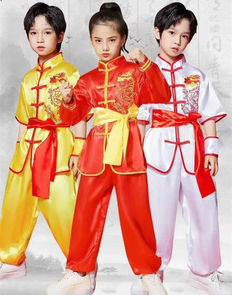 Girl Wushu Suit Martial Art Uniform Boy Tai Chi Disfraz Chino Costume Sets Chinese Traditional Clothes Kids Kung Fu Children Set thumbnail 6