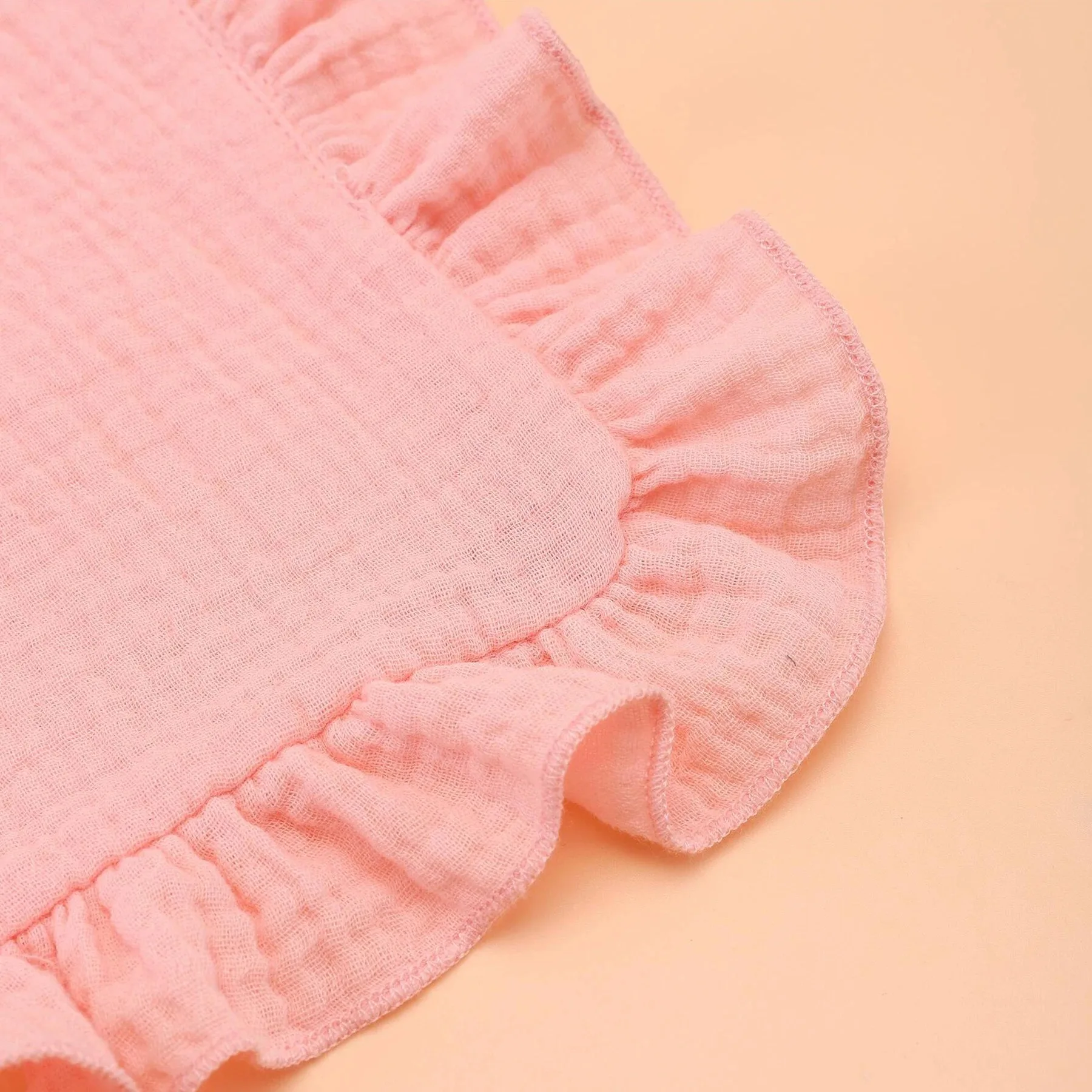 3-piece soft cotton baby bib/shoulder towel/baby burping mat/burping towel with ruffled edges thumbnail 2