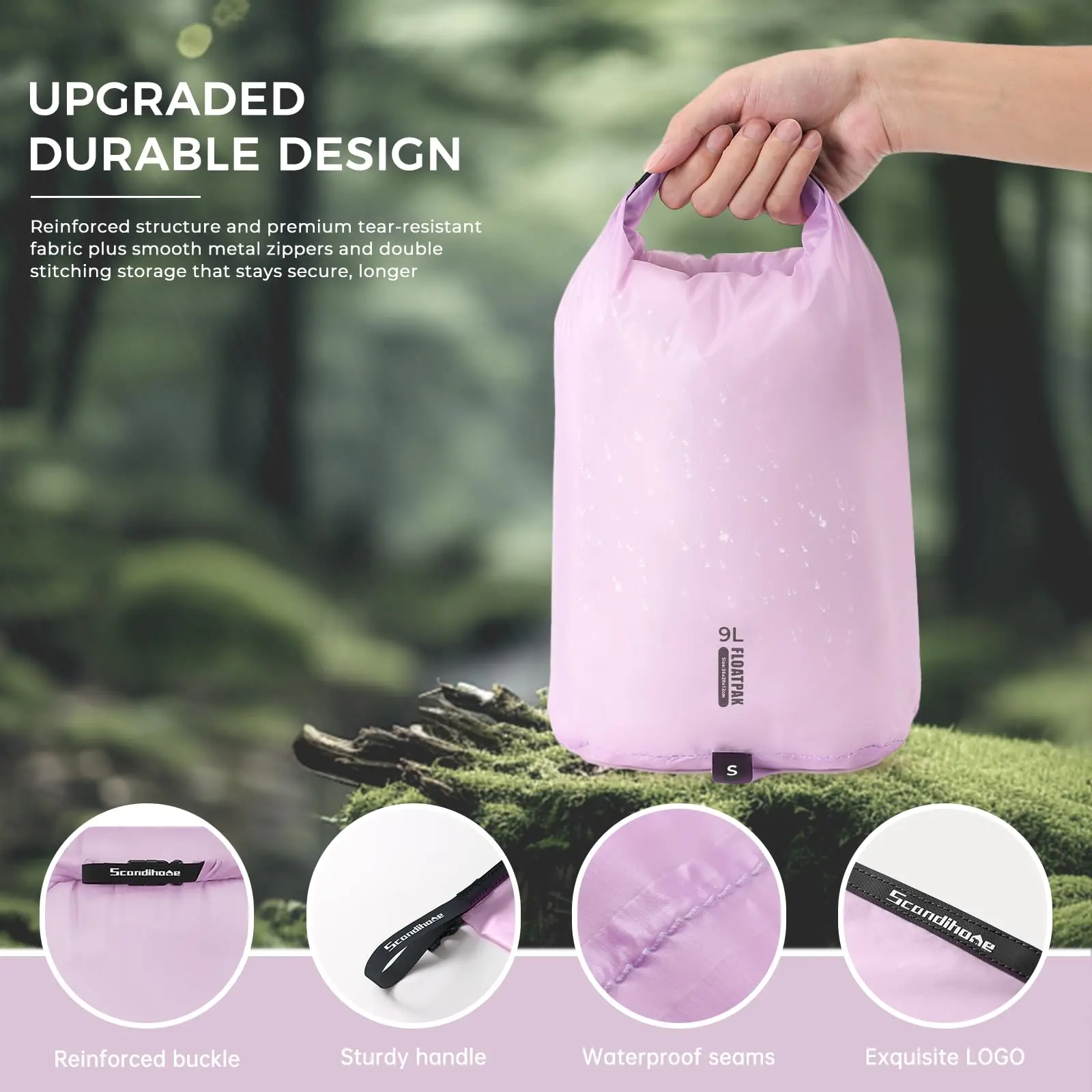 Ultralight Waterproof Dry Bag PU8000MM Swimming Camping Hiking Storage Pouch Travel Luggage Organizer Clothes Sack 9L 15L 20L thumbnail 6