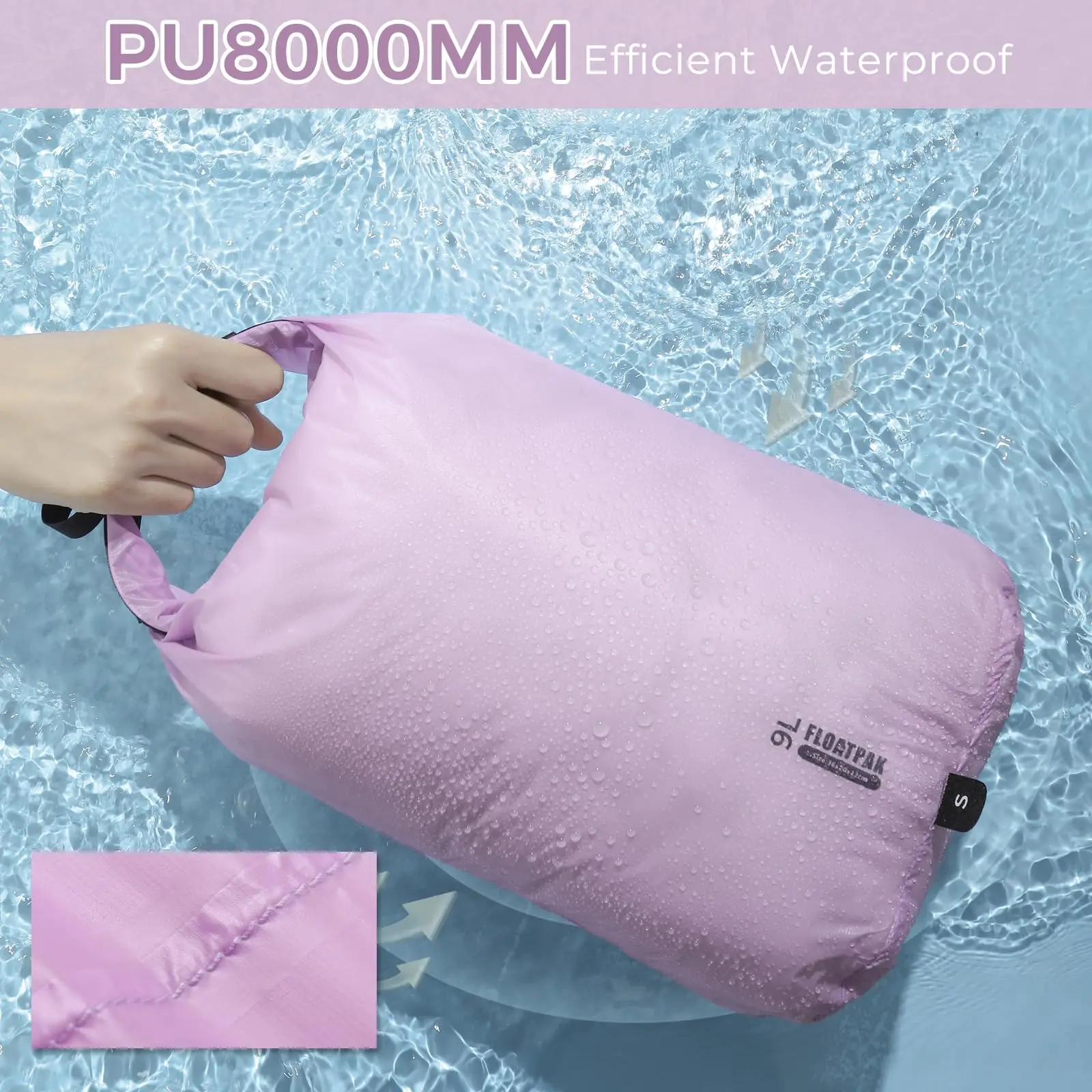 Ultralight Waterproof Dry Bag PU8000MM Swimming Camping Hiking Storage Pouch Travel Luggage Organizer Clothes Sack 9L 15L 20L thumbnail 4