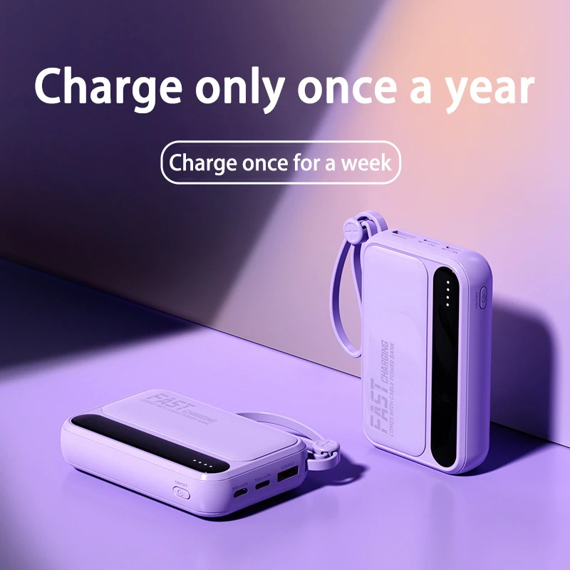 Oneplus 500000mAh Power Bank Super Fast Charging Portable External Battery with 4 Built-in Cables for All Phones thumbnail 4