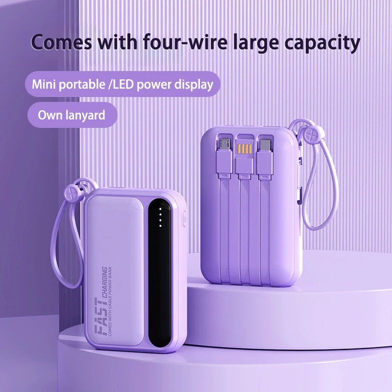 Oneplus 500000mAh Power Bank Super Fast Charging Portable External Battery with 4 Built-in Cables for All Phones thumbnail 3