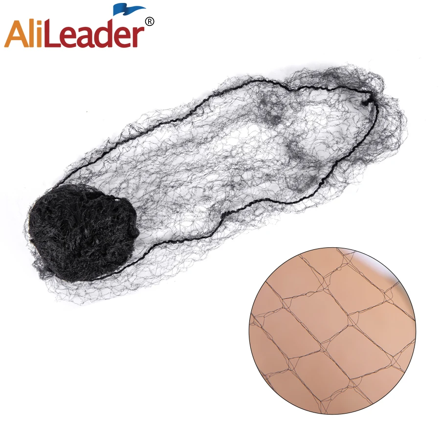 AliLeader 14" - 24" Invisible Nylon Black Professional Hair Extensions Wig Package Net Dancer Hair Bun Nets for Wigs thumbnail 3