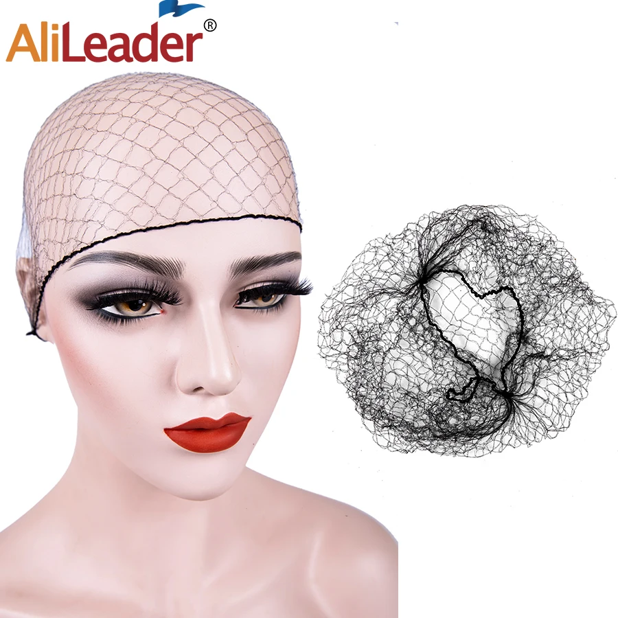 AliLeader 14" - 24" Invisible Nylon Black Professional Hair Extensions Wig Package Net Dancer Hair Bun Nets for Wigs thumbnail 5