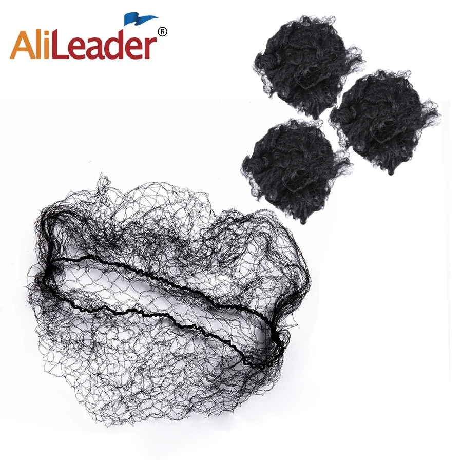 AliLeader 14" - 24" Invisible Nylon Black Professional Hair Extensions Wig Package Net Dancer Hair Bun Nets for Wigs thumbnail 2