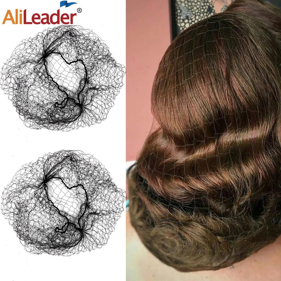 AliLeader 14" - 24" Invisible Nylon Black Professional Hair Extensions Wig Package Net Dancer Hair Bun Nets for Wigs thumbnail 6