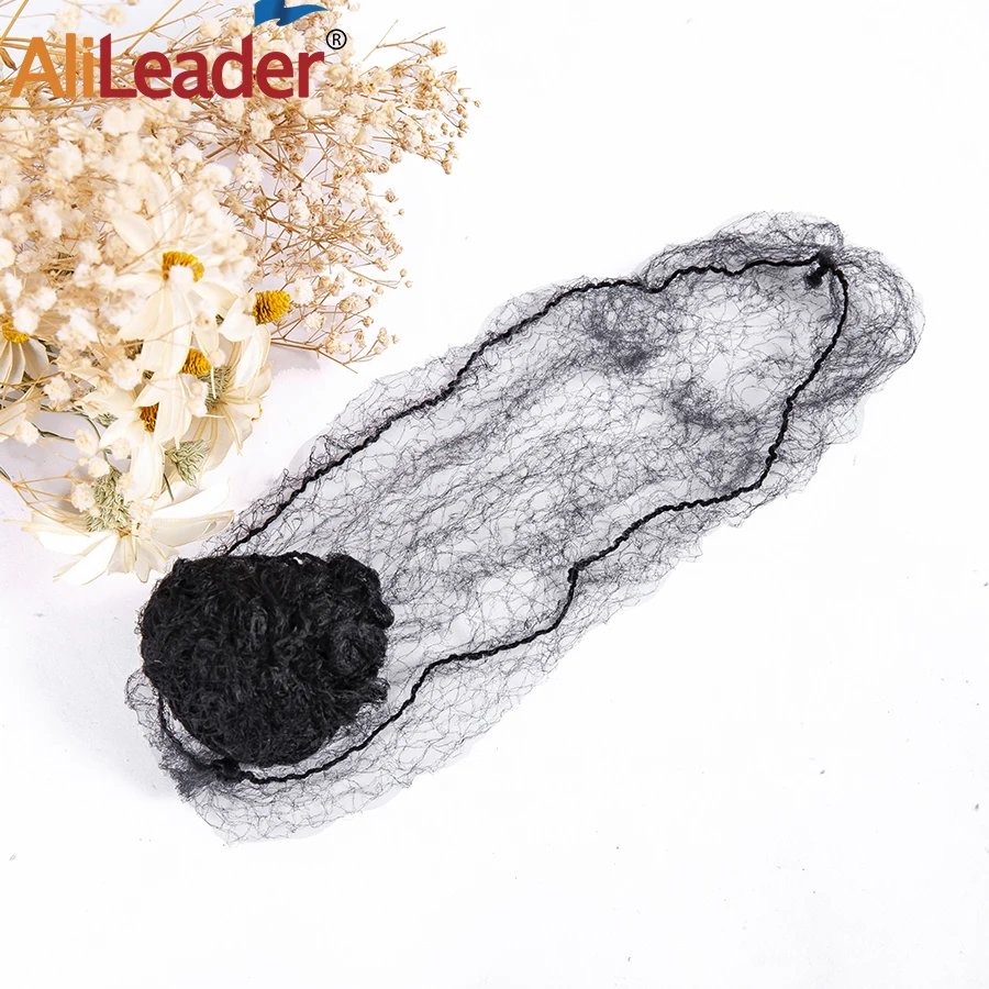 AliLeader 14" - 24" Invisible Nylon Black Professional Hair Extensions Wig Package Net Dancer Hair Bun Nets for Wigs thumbnail 4