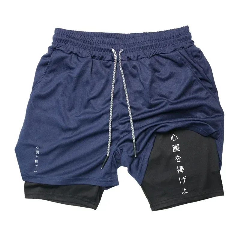 Summer Casual Fitness Gym 2-in-1 Workout Running Compression Performance Fashion Shorts Men Sport Quick Dry Shorts with Pocket thumbnail 6
