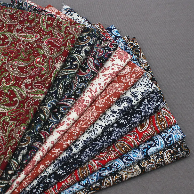 Natural Plain Weave Cotton Printed Poplin Fabric for DIY Sewing Dress Shirt Clothing Fashion Cloth Material By The Meter