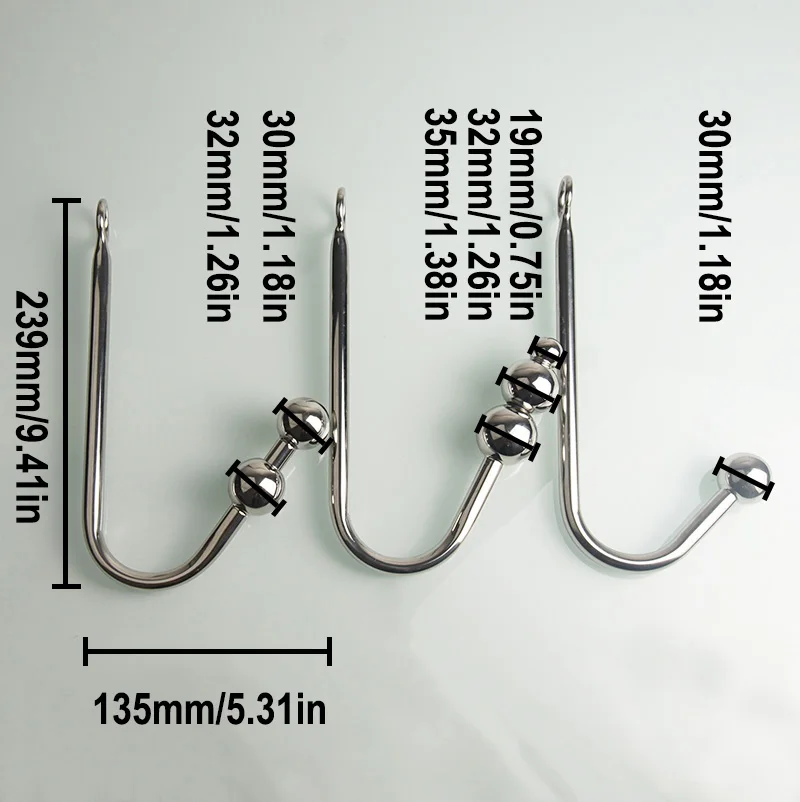 BDSM Behind Back Handcuffs Bondage Restraints,Sex Toys for Couples,Chain Leash Collar,Stainless Steel Anal Hook,Role Play thumbnail 6