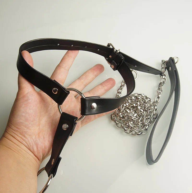 BDSM Behind Back Handcuffs Bondage Restraints,Sex Toys for Couples,Chain Leash Collar,Stainless Steel Anal Hook,Role Play thumbnail 2
