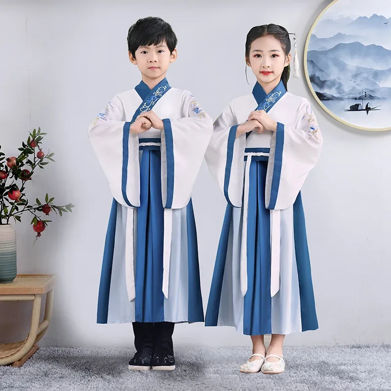 Stage Chinese Dress Girl Hanfu Dress Baby Outfit Clothes Boy Cosplay Children Ancient Costume Kids Dresses Vestido Disfraz Chino thumbnail 5
