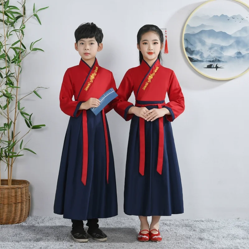 Stage Chinese Dress Girl Hanfu Dress Baby Outfit Clothes Boy Cosplay Children Ancient Costume Kids Dresses Vestido Disfraz Chino thumbnail 6