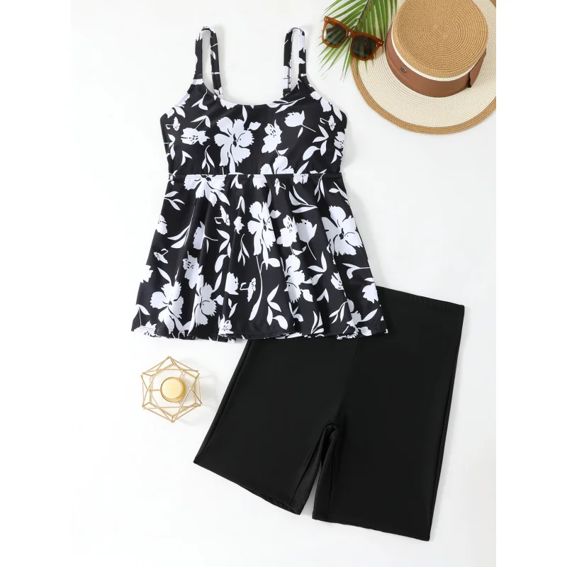 New European and American Style Plus Size Swimsuit Two-Piece Tankini Women thumbnail 6