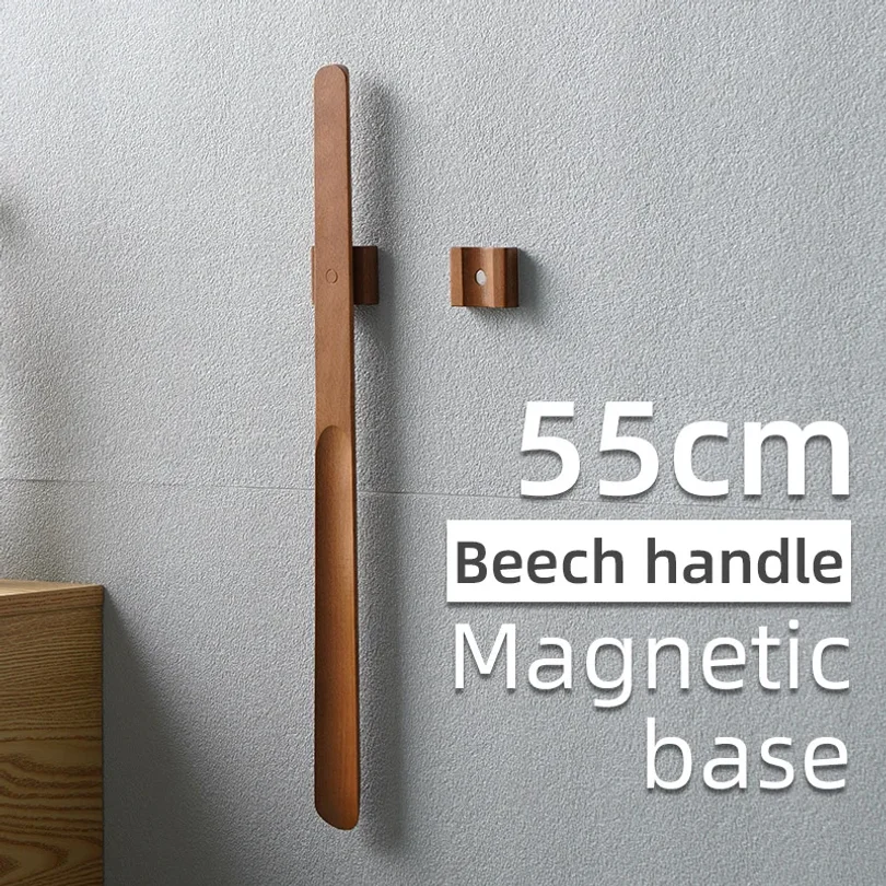 55CM wooden long handle Magnetic shoehorn long shoe spoon Horn for shoes Wear Shoe Easier Support for customized Logo Wholesale thumbnail 6
