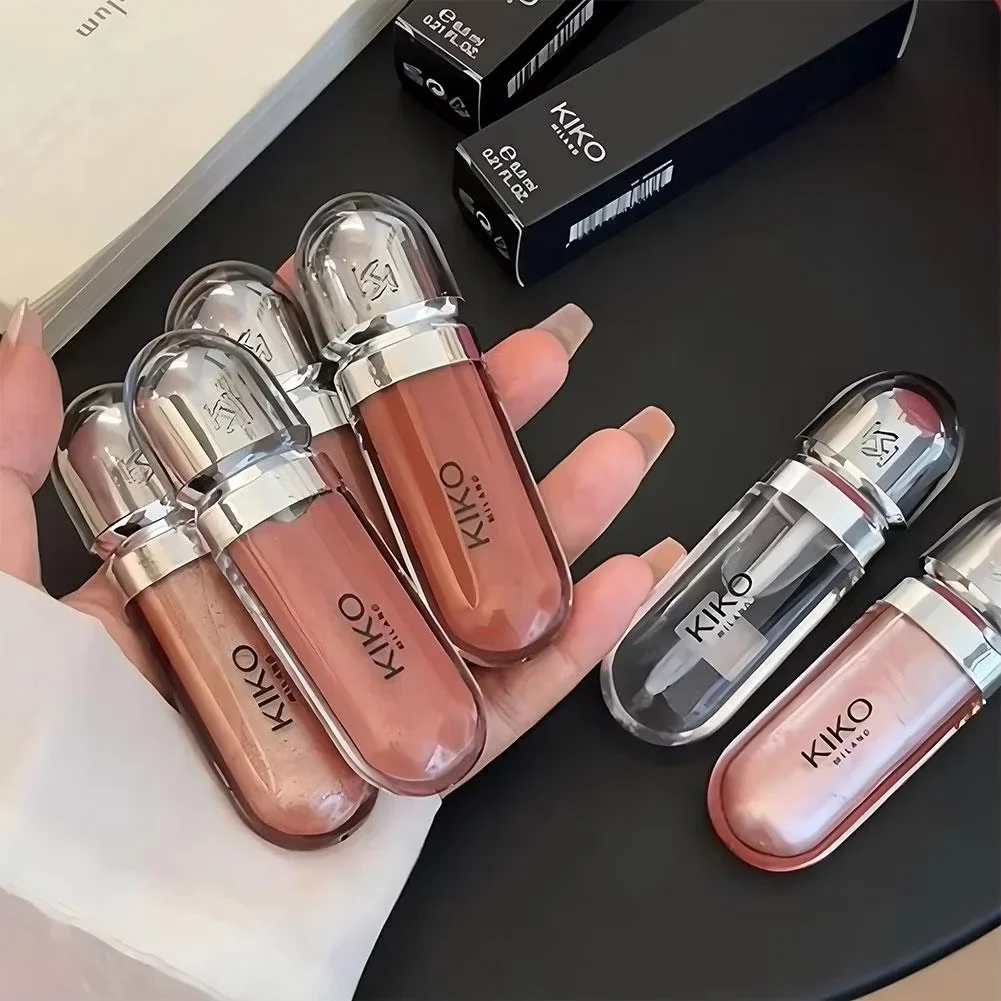 Kiko 3D Hydra LipGloss Non-fading Waterproof Blusher Moisturizing Shimmer Makeup Lip Gloss Lipstick Brun Rose Pearly Mauve Liner thumbnail 2