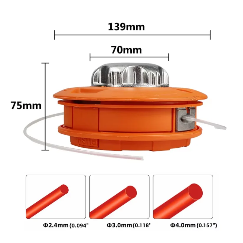 Universal Fit String Trimmer Replacement Bump Head Automatic Grass Trimmer Head for Garden Brush Cutter Edging Lawn Care thumbnail 4