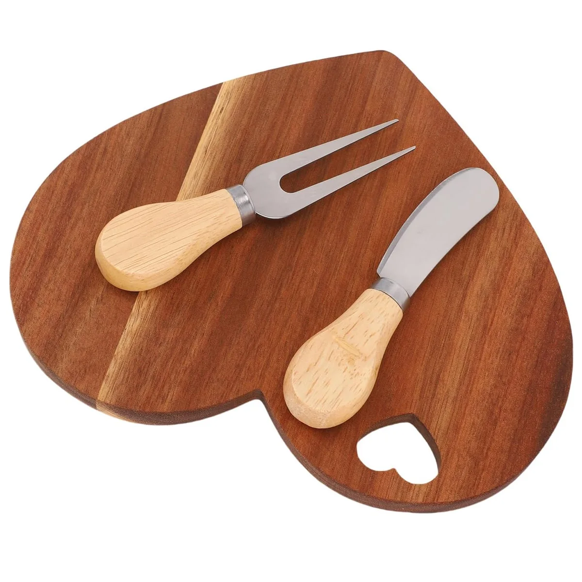 Favor Heart Cheese Board Set, Mini Charcuterie Board with Cheese Knives&Fork, for Guest, Bridal, Wedding Birthday, Valentines thumbnail 6