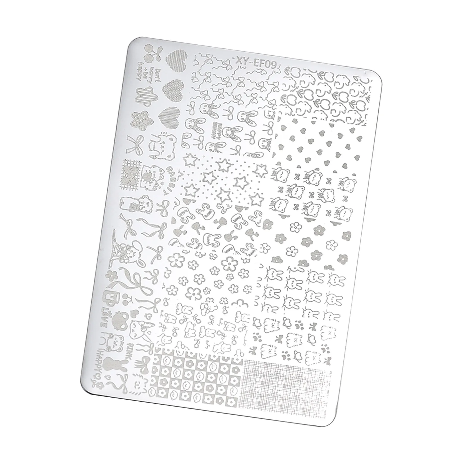 New Nail Stamping Plate - French Openwork Lace & Checkered/Tartan Pattern, Manicure Printing Metal Template for DIY Nail Art thumbnail 5
