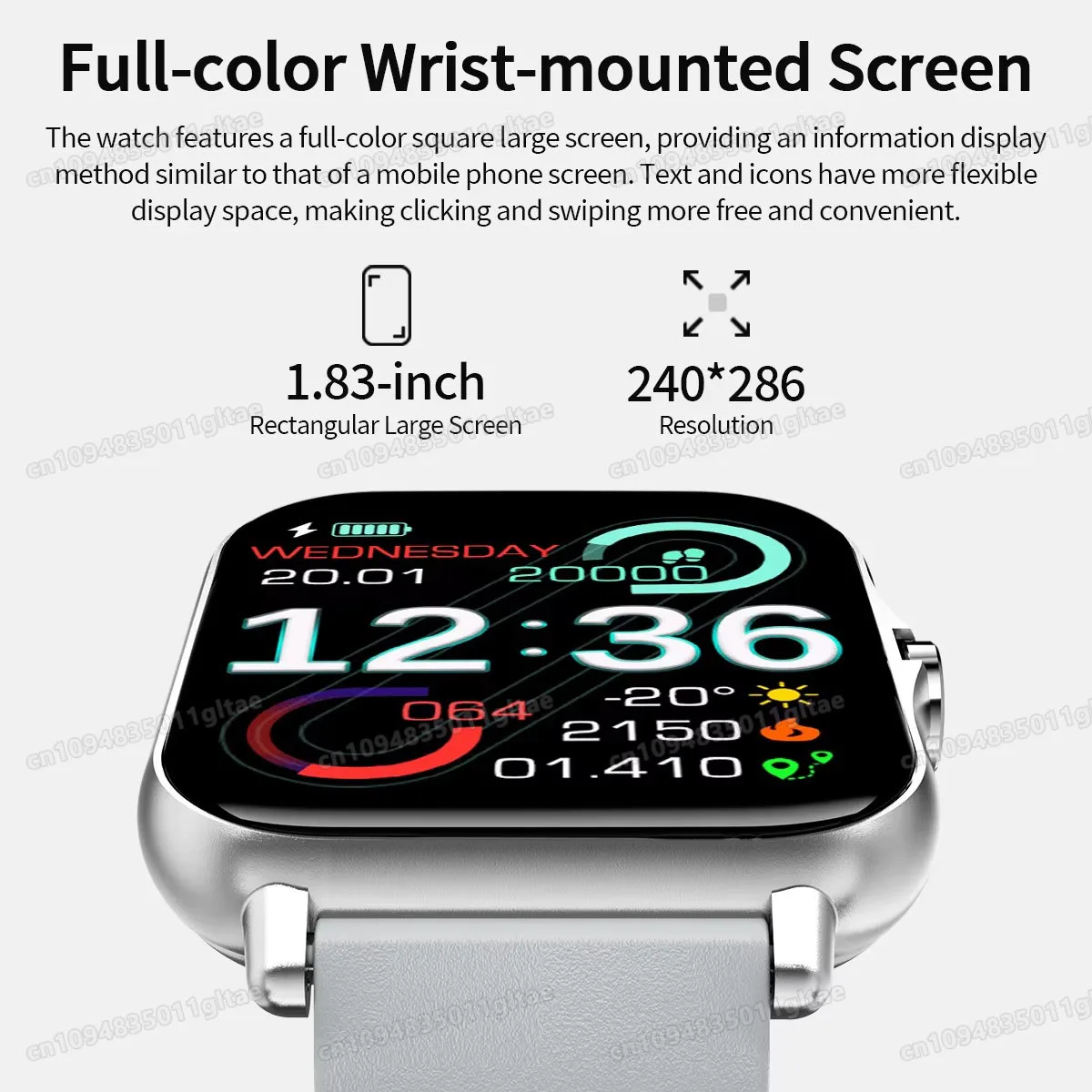 New Smartwatch BT Call Health&Sleep Monitoring 1.80''HD Screen Kids Smart Watch Waterproof Fashoin Sports Bracelet For Women Men thumbnail 4