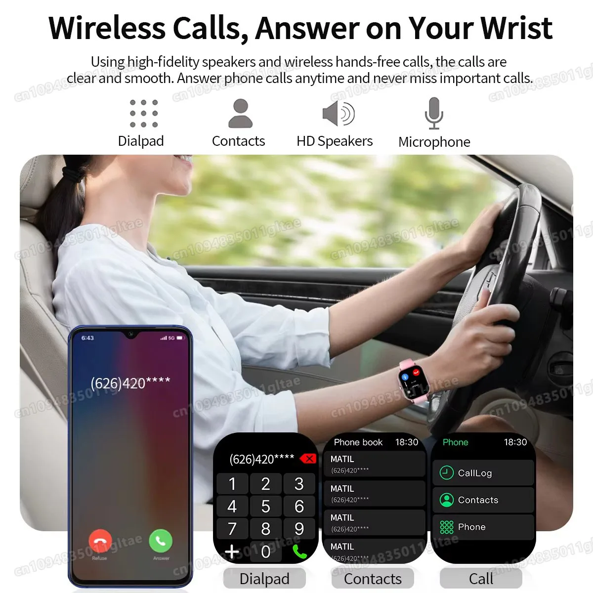 New Smartwatch BT Call Health&Sleep Monitoring 1.80''HD Screen Kids Smart Watch Waterproof Fashoin Sports Bracelet For Women Men thumbnail 6