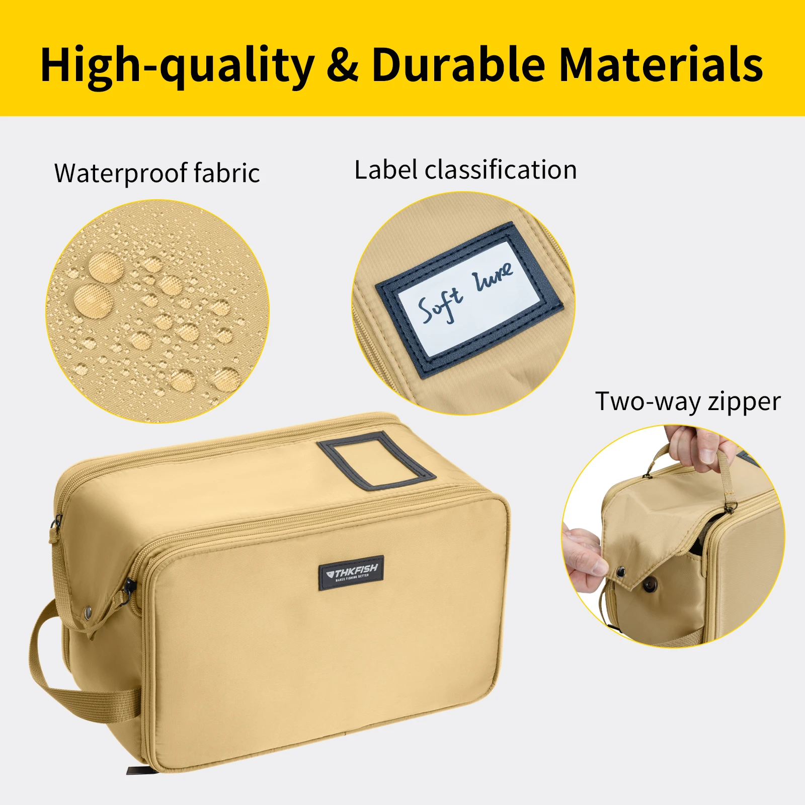 THKFISH Soft Lures Bag Large Capacity Portable Fishing Baits Storage Bags Waterproof Fishing Tackle Storage Handbag Case thumbnail 4