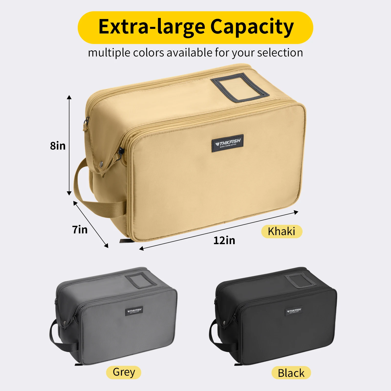 THKFISH Soft Lures Bag Large Capacity Portable Fishing Baits Storage Bags Waterproof Fishing Tackle Storage Handbag Case thumbnail 3