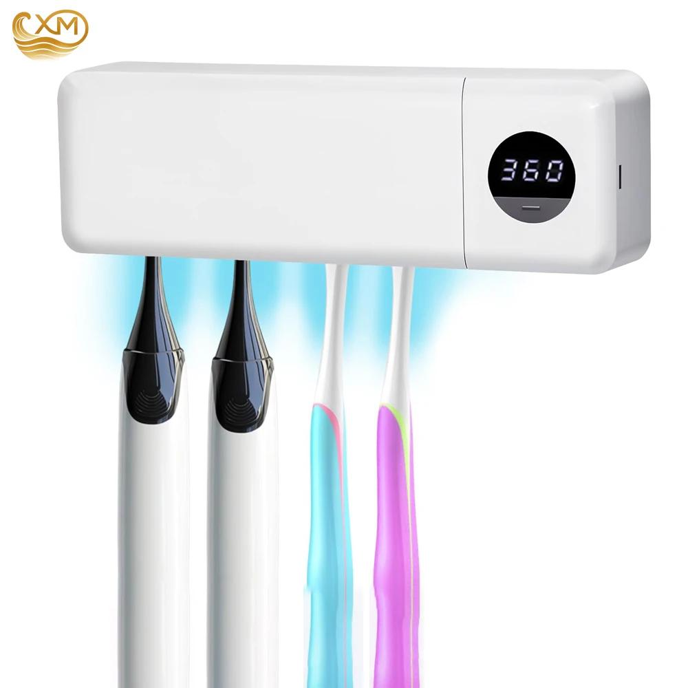 UV Toothbrush Sanitizer UV Light Cleaning Holder Toothbrush Smart Cleaner with Light Clean Air Drying Bathroom Wall Mount Holder