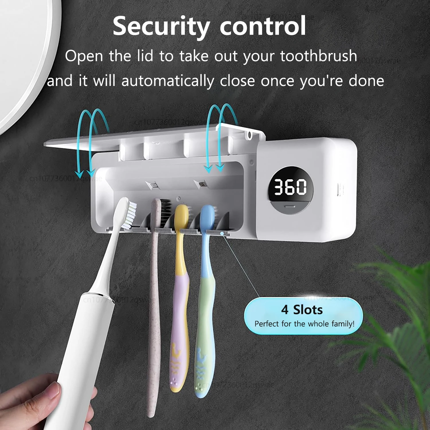 UV Toothbrush Sanitizer UV Light Cleaning Holder Toothbrush Smart Cleaner with Light Clean Air Drying Bathroom Wall Mount Holder thumbnail 6